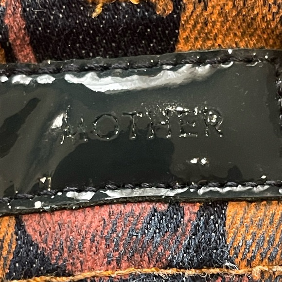 Mother Denim The Looker Cherry Pickin Red Blue Stretch Women’s Jeans Size 24 - Picture 11 of 11